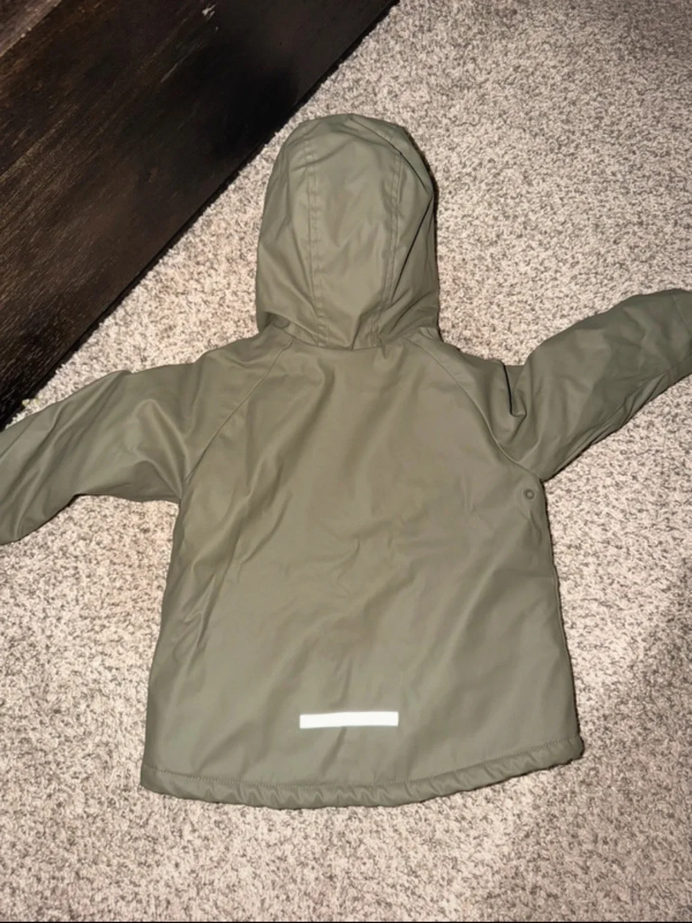 Zara Olive Green Hooded Raincoat for Kids